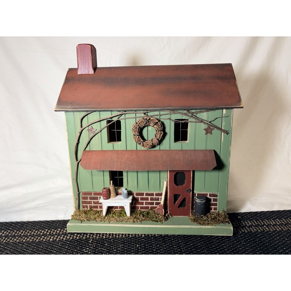 Farmhouse , Primitive House , Americana , Handmade , Birdhouse